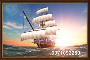 Tranh thuận buồm xuôi gió vượt sóng lớn