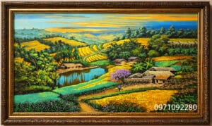 Tranh sơn dầu phong cảnh ruộng bậc thang tây bắc đẹp