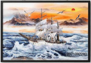 Tranh sơn dầu thuận buồm xuôi gió đẹp nghệ thuật