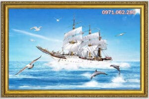 Tranh thuận buồm xuôi gió đẹp treo phòng làm việc