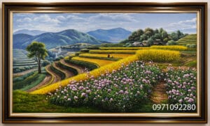 Tranh ruộng bậc thang tây bắc, tranh phong cảnh núi non
